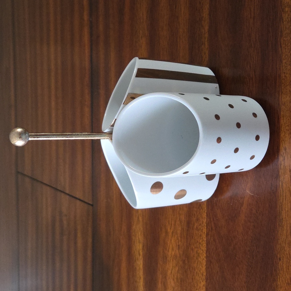 Pottery Barn White and Gold Desk Accessory